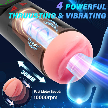 Sex Toys Automatic Male Masturbator - Adult Toys Penis Pump with 4 Sucking & Vibrating & Thrusting Modes, Sex Toys for Men Pocket Pussy Male Stroker for Penis Stimulation, Male Sex Toys LED Display