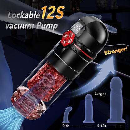 Mrgras Male Masturbator Penis Pump - AI Sync Male Sex Toys for Men with 12 S Vacuum Pump & 7 Thrusting Rotating Vibrating Sucking Licking Adult Toys Mens Sex Toys Pocket Pussy Pumps & Enlargers