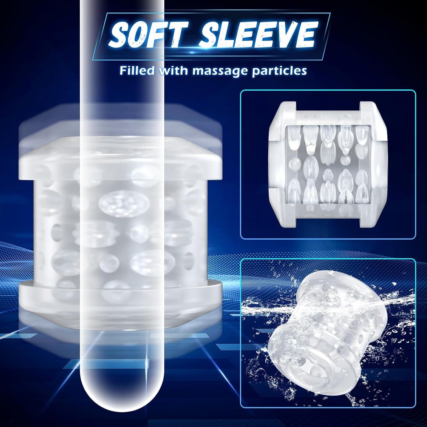 Automatic Male Masturbator, Stroking Male Masturbators Cup with 7 Powerful Thrusting & Vibrating Modes, Blowjob Machine Pocket Pussy for Men, Dual Open-Ended Penis Massager Sex Toys for Men
