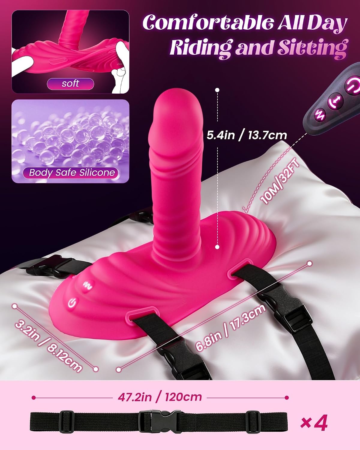 Thrusting Dildo Vibrator Riding Grinding Sex Toy, Strap On Dildos with 9 Vibrating 3 Thrusting Adult Sex Toys Women Couple G Spot Clit Anal Finger Vibrators Sex Machine Nipple Jewelry Toys
