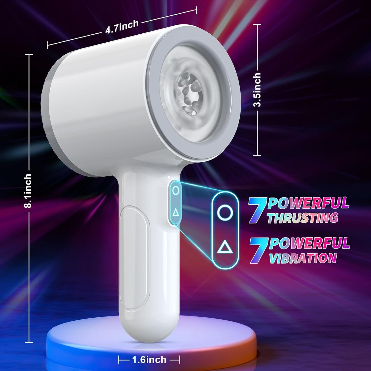 Automatic Male Masturbator, Stroking Male Masturbators Cup with 7 Powerful Thrusting & Vibrating Modes, Blowjob Machine Pocket Pussy for Men, Dual Open-Ended Penis Massager Sex Toys for Men