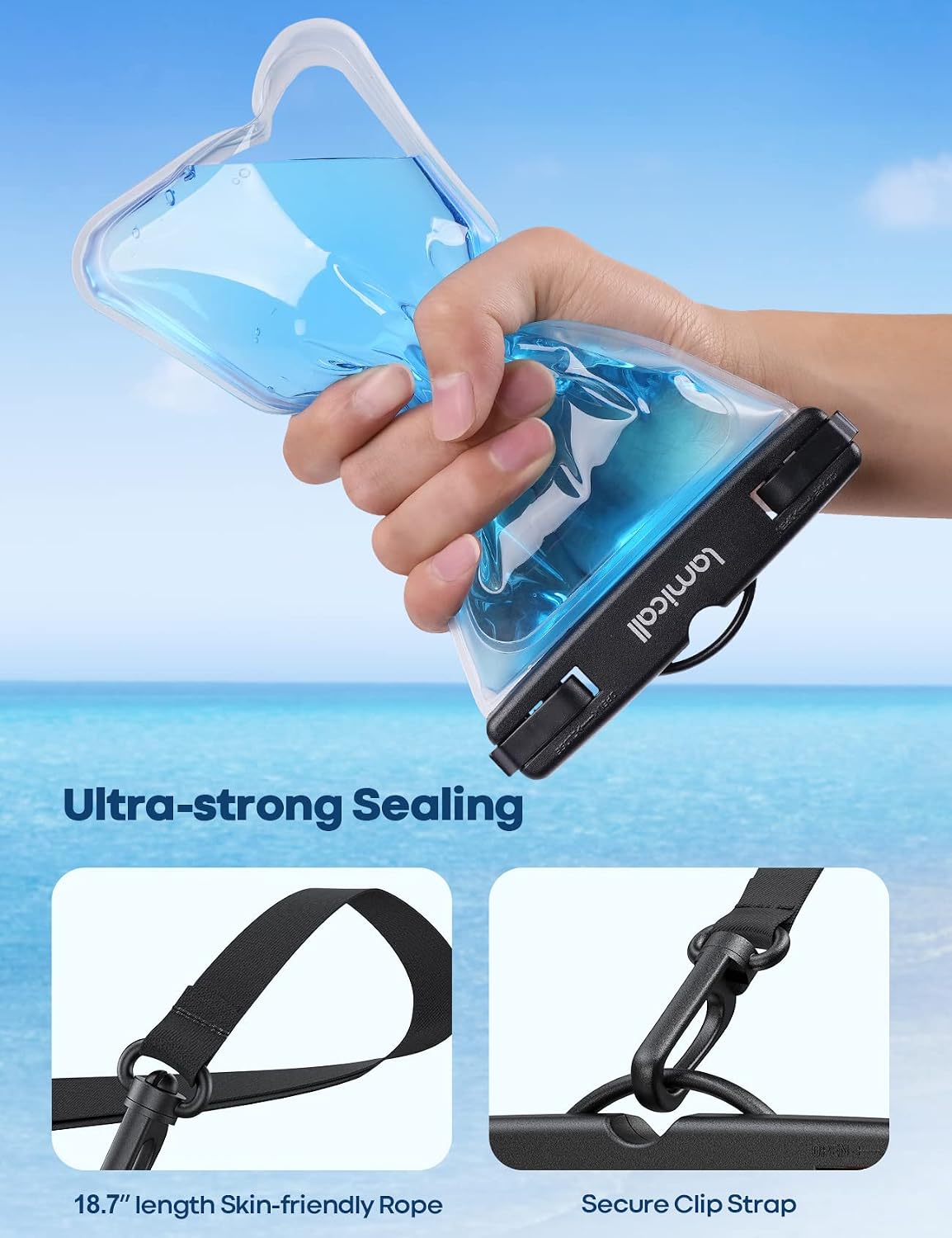 Waterproof Phone Pouch [2 Pack] – IPX8, Touch Screen, Fits 7" with Case