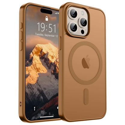 Magnetic for iPhone 14 Case & iPhone 13 Case (Compatible with MagSafe)(Military Grade Drop Protection) Translucent Matte Shockproof Phone Cover,Black