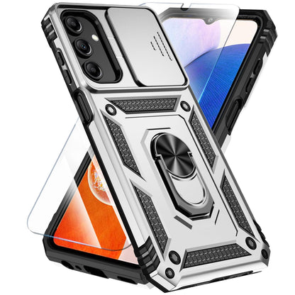 Phone Case Compatible with Samsung Galaxy A16 5G Case with HD Screen Protector & Slide Camera Cover & Kickstand, [Military-Grade] Phone Case for Samsung A16 (Red)