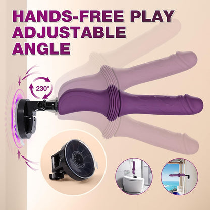 Sex Toys Dildo Vibrator Machines - 12.85 Inch Realistic Dildos with 10 Vibration & 3 Thrusting & Heating Modes, Adult Machine G Spot Clit Anal Toy with Removable Suction Cup for Women Men Couple