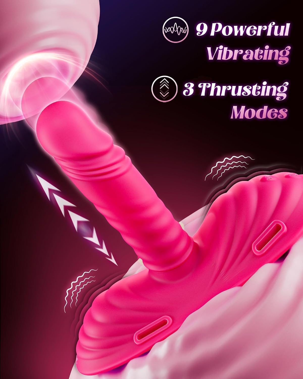Thrusting Dildo Vibrator Riding Grinding Sex Toy, Strap On Dildos with 9 Vibrating 3 Thrusting Adult Sex Toys Women Couple G Spot Clit Anal Finger Vibrators Sex Machine Nipple Jewelry Toys