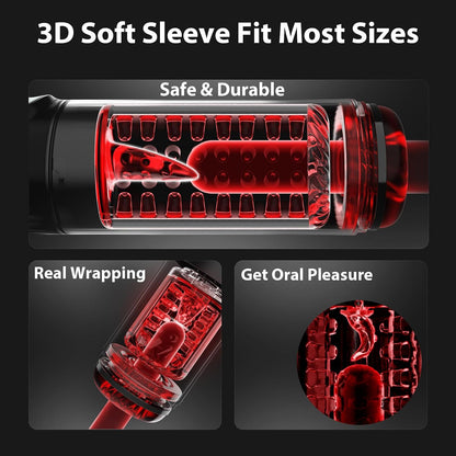 Male Masturbator Penis Pump - AI Powered Pocket Pussy Male Sex Toys for Men with 7 Thrusting Rotating Sucking Licking Modes, Waterproof Adult Sex Toys - Pumps & Enlargers with LCD Fetish Jewelry