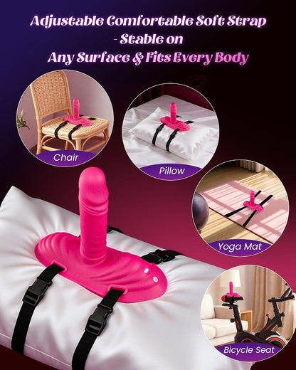 Thrusting Dildo Vibrator Riding Grinding Sex Toy, Strap On Dildos with 9 Vibrating 3 Thrusting Adult Sex Toys Women Couple G Spot Clit Anal Finger Vibrators Sex Machine Nipple Jewelry Toys