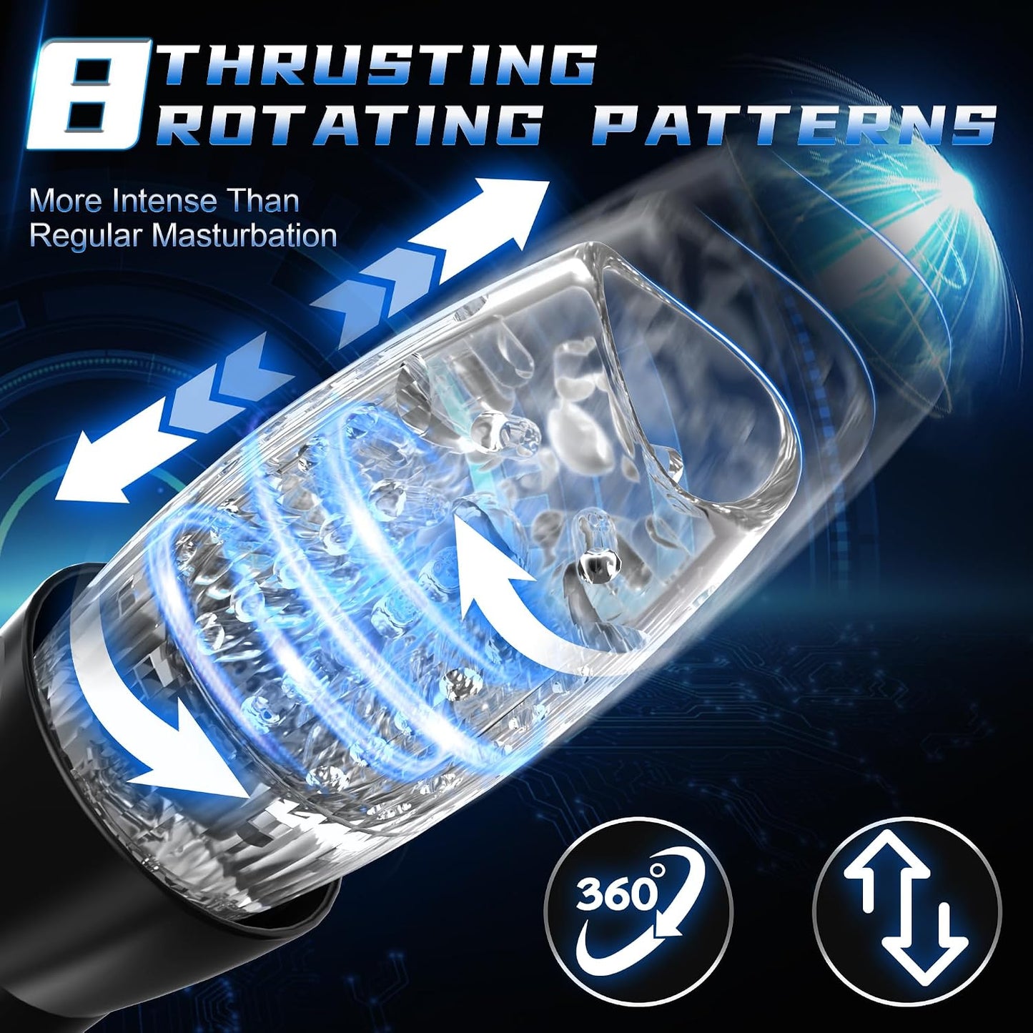 Automatic Male Masturbator Sex Toy with 10 Vibration, 8 Thrusting & Rotating Patterns, Male Sex Toys for Men, Penis Pump Male Stroker Adult Toy Penis Vibrator for Men, Adult Toys for Men