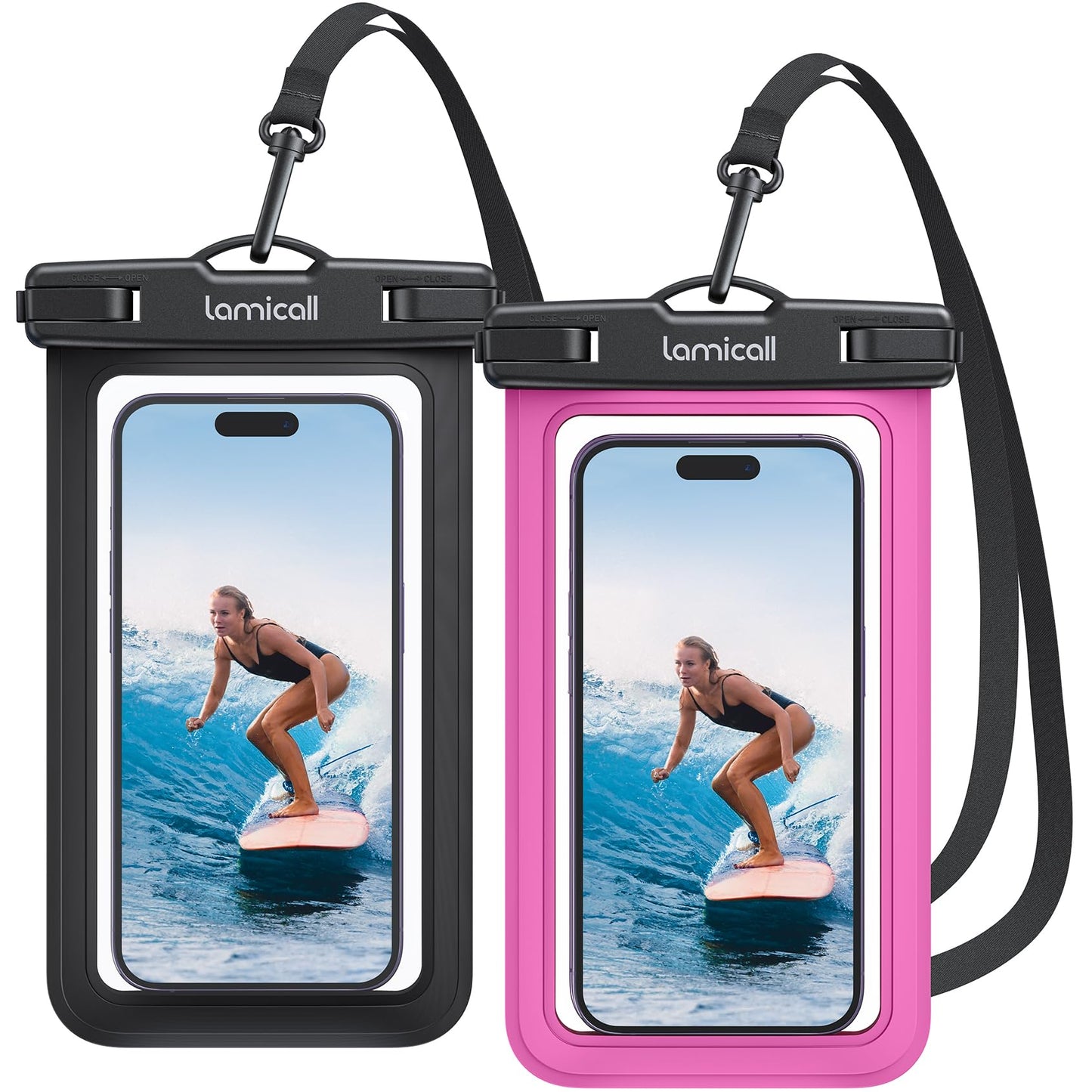 Waterproof Phone Pouch [2 Pack] – IPX8, Touch Screen, Fits 7" with Case