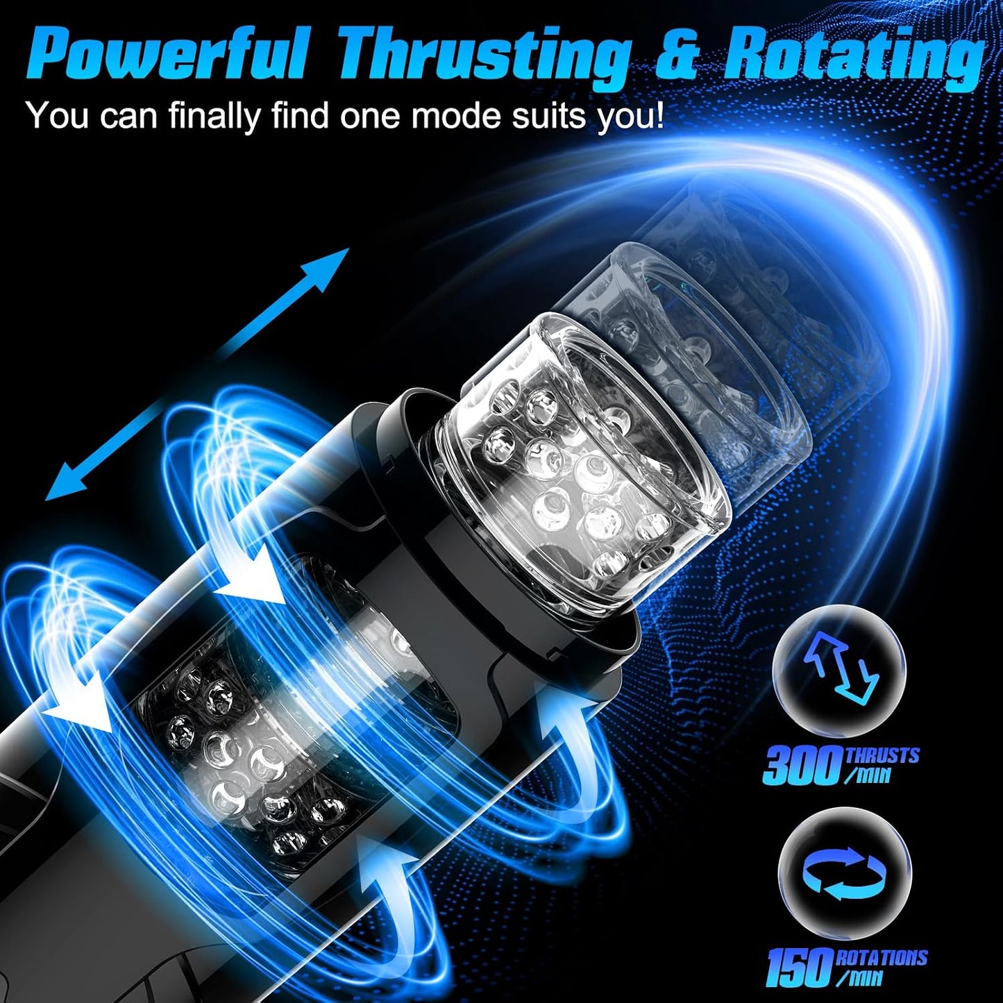 Sex Toys for Men Male Masturbator - Automatic Masturbators Cup with 7 Thrusting &Rotating Modes for Penis Stimulation, Electric Pocket Pussy Stroker, Adult Sex Toy with Suction Base