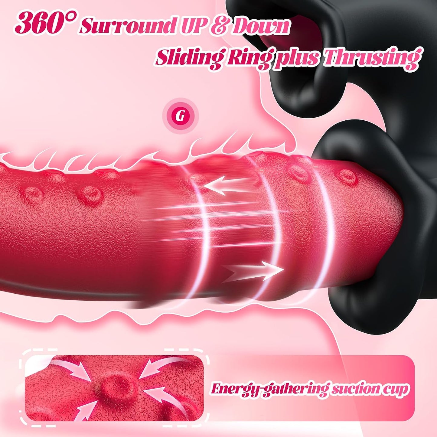 Thrusting Vibrator Sex Toys, SexyClub 4-in-1 G-Spot Vibrator with 10 Sliding Ring, Vibrating, Thrusting & Licking Modes, Rabbit Vibrators Sex Toy for...