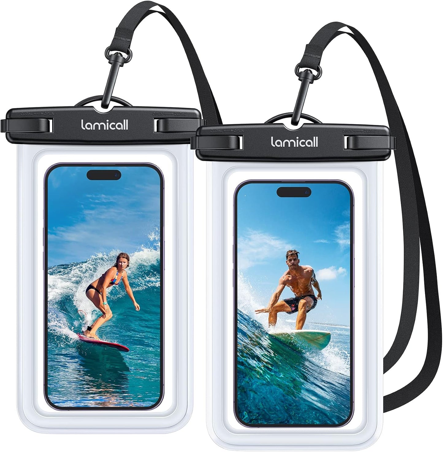 Waterproof Phone Pouch [2 Pack] – IPX8, Touch Screen, Fits 7" with Case
