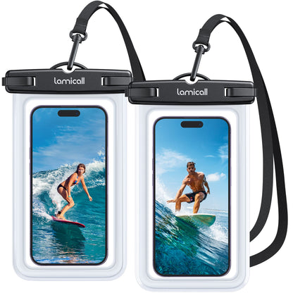 Waterproof Phone Pouch [2 Pack] – IPX8, Touch Screen, Fits 7" with Case