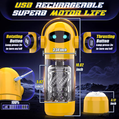 Automatic Male Masturbator, Mens Sex Toys with 7 Thrusting & Rotation Modes, Male Stroker with 7 Color Ambient Lighting, Hands Free Sex Toy for Men, Adult Toys Mens Sex Toys