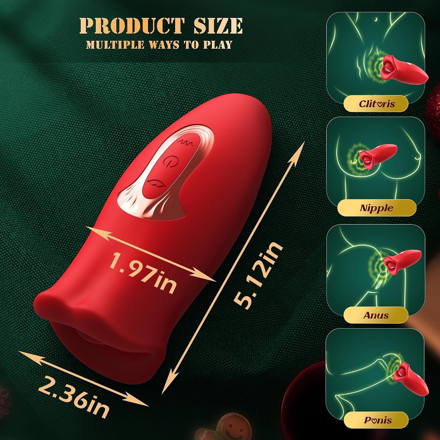 Adult Sex Toys Vibrator, Rose Toy, Rose Sex Stimulator for Women with 10 Vibration Modes and 10 French Kissing Modes, Tongue Sex Toy Vibrator, Clitoral Vibrator for Women, Adult Sex Toys