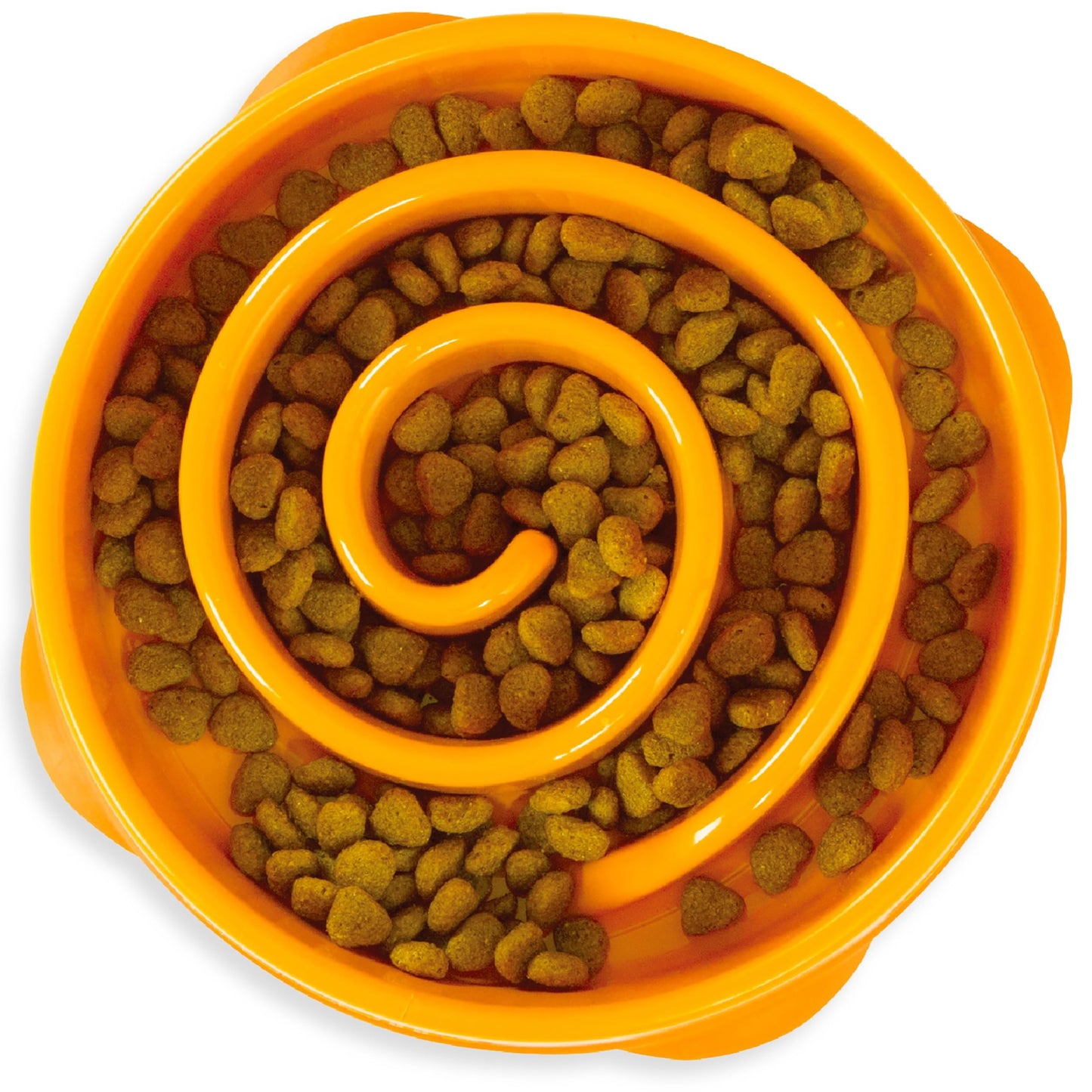 Fun Feeder Slo Bowl – Medium 2‑Cup Capacity, Slow Feeding, Small to Medium Dogs & Cats, Non-Slip, Blue, Notch Pattern