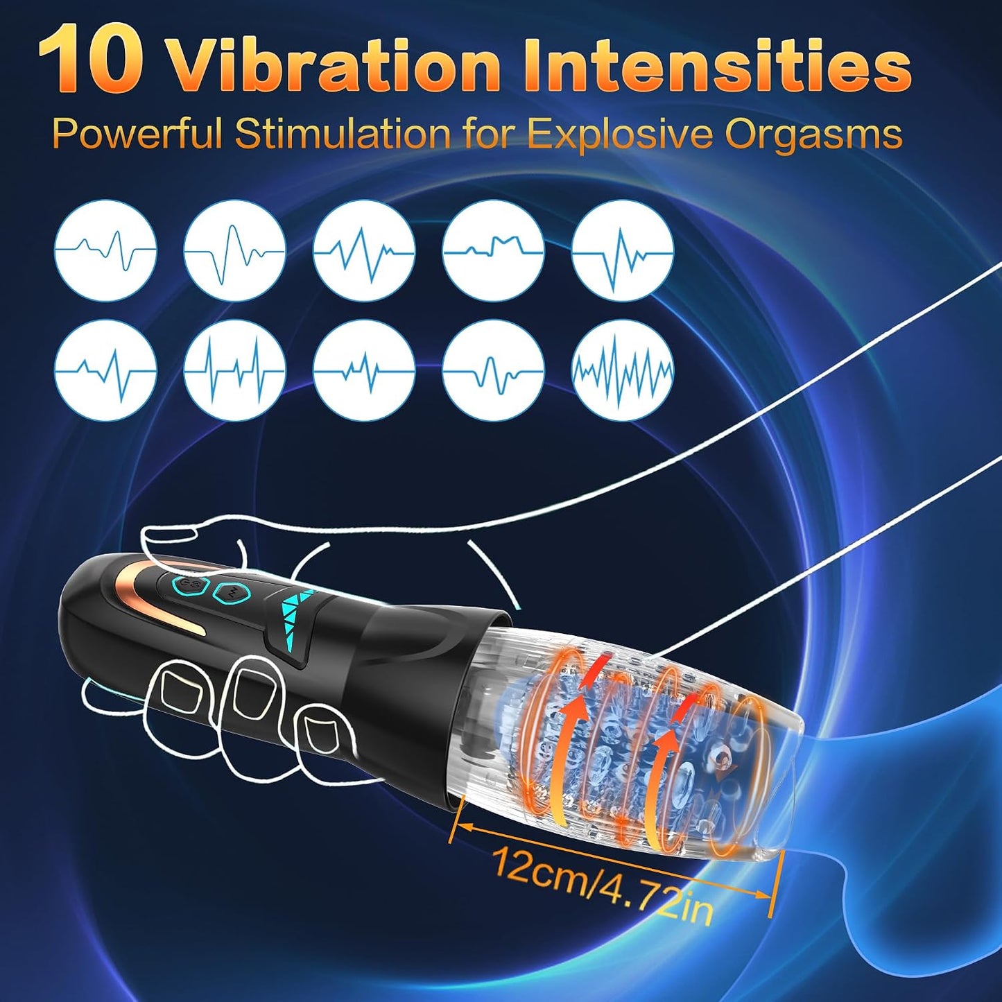 Automatic Male Masturbator Sex Toy with 10 Vibration, 8 Thrusting & Rotating Patterns, Male Sex Toys for Men, Penis Pump Male Stroker Adult Toy Penis Vibrator for Men, Adult Toys for Men