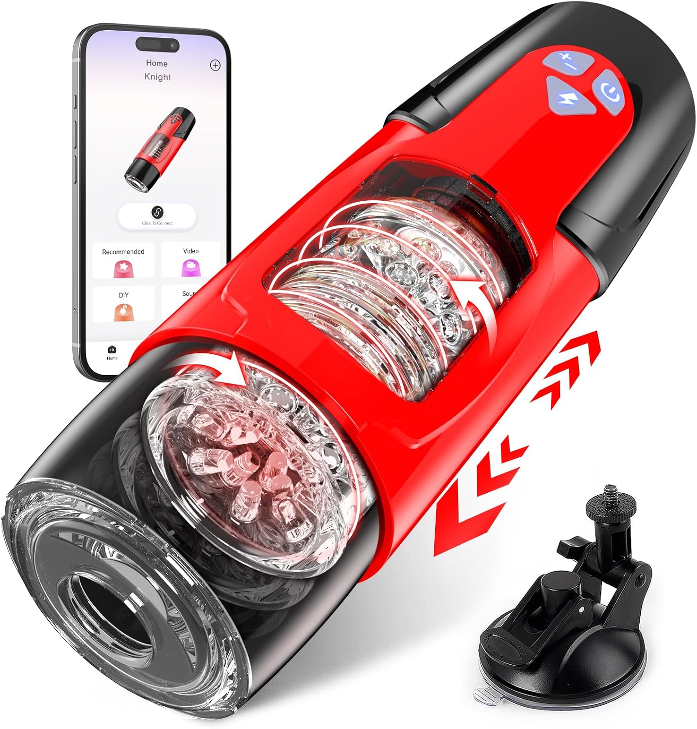 Sex Toys for Men Male Masturbator - Automatic Masturbators Cup with 7 Thrusting &Rotating Modes for Penis Stimulation, Electric Pocket Pussy Stroker, Adult Sex Toy with Suction Base