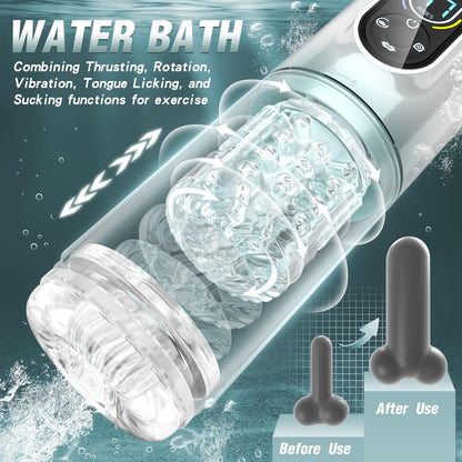 Automatic Male Masturbator Male Sex Toys, Sex Toys for Men Penis Pump with 7 Sucking & Vibrating & Thrusting & Rotating & Licking, Mens Sex Toy Adult Toys Blowjob Sex Machine Pocket Pussy Stroker