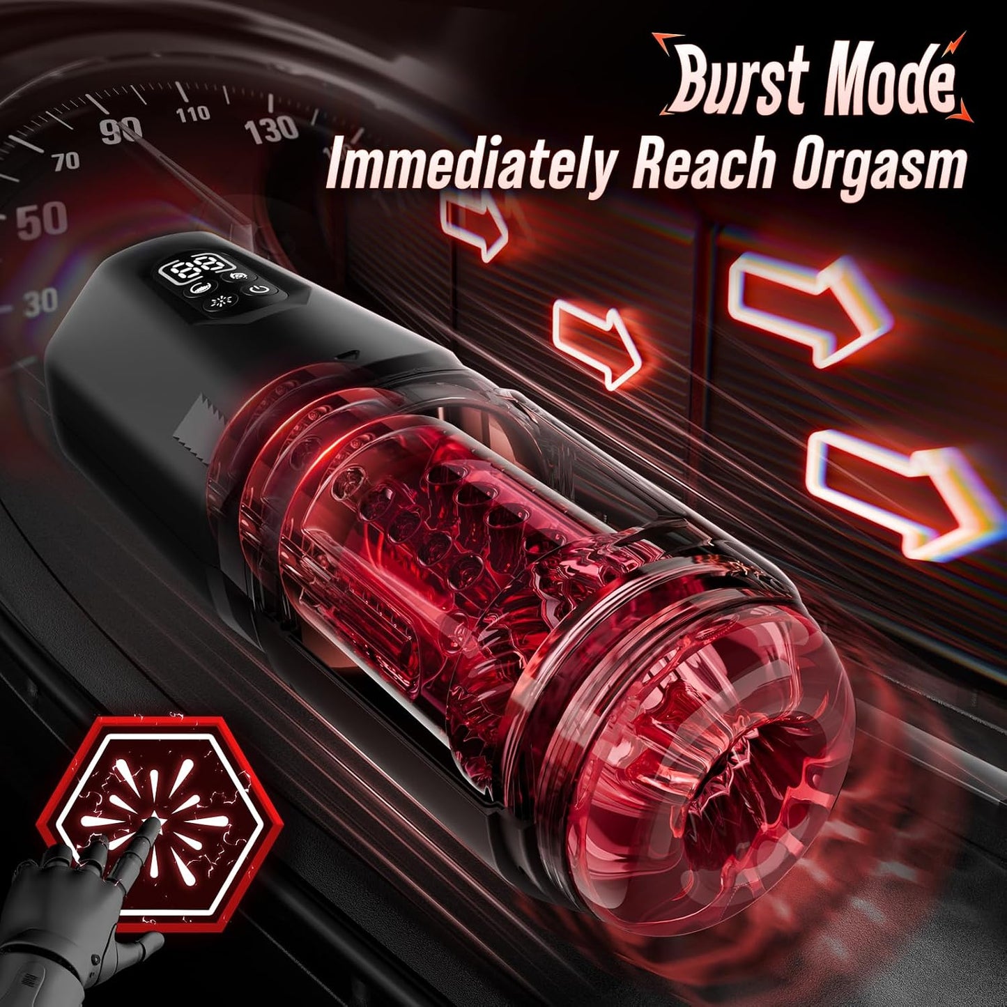 Male Sex Toys for Men - AI Sync Male Masturbator Stroker Adult Toys with 7 Thrusting Rotating 7 Licking & Vibrating Modes, Hands-Free Sex Machine Pocket Pussy with One-Click Burst Adult Toys