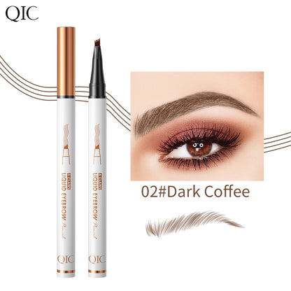4-Claw Liquid Eyebrow Pencil, 6 Colors, Waterproof Natural Looking Microblading Effect, Professional Makeup Tool with Fine Tip (2#Dark Coffee)