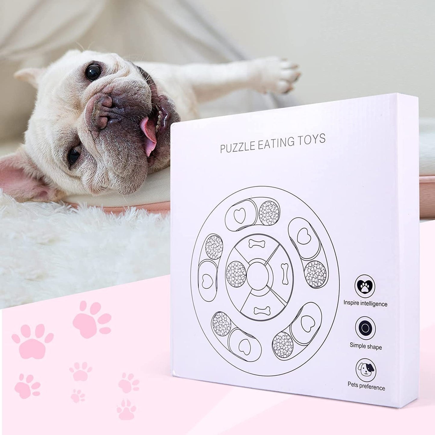 Dog Puzzle Toy, 3 Levels of Step-by-Step Challenge, Spin to Release Treat Dispenser, Slow Feeder & Mental Stimulation Enrichment Toy for Small Medium Large Dogs