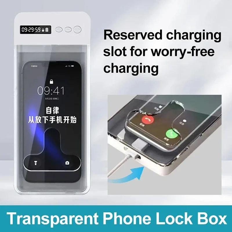 Self-Discipline Device Mobile Phone Lock Box with Timer LCD Display Time Management and Anti-Mobile Internet Addiction Lock Box
