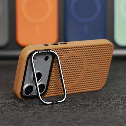 Grid Mesh Cooling Cases for Magsafe Case for iPhone 17 Pro Max 15 14 16 Plus 12 11 13 Pro Air Alloy Lens Bracket Cover