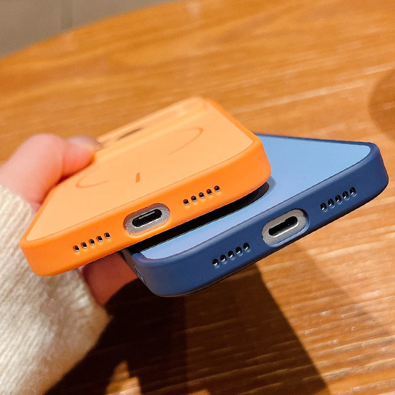 Whale Patterned Magnetic Case For iPhone 17 16 15 14 13 Pro Max For Magsafe Wireless Charge Shockproof Lens Protect Phone Cover