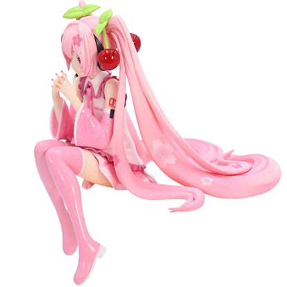 Hatsune Miku Anime Figure Pink Dress Model Action Figures Toys Cherry Pink PVC Cherry Blossom Decoration Collect Model Gifts