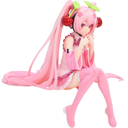 Hatsune Miku Anime Figure Pink Dress Model Action Figures Toys Cherry Pink PVC Cherry Blossom Decoration Collect Model Gifts