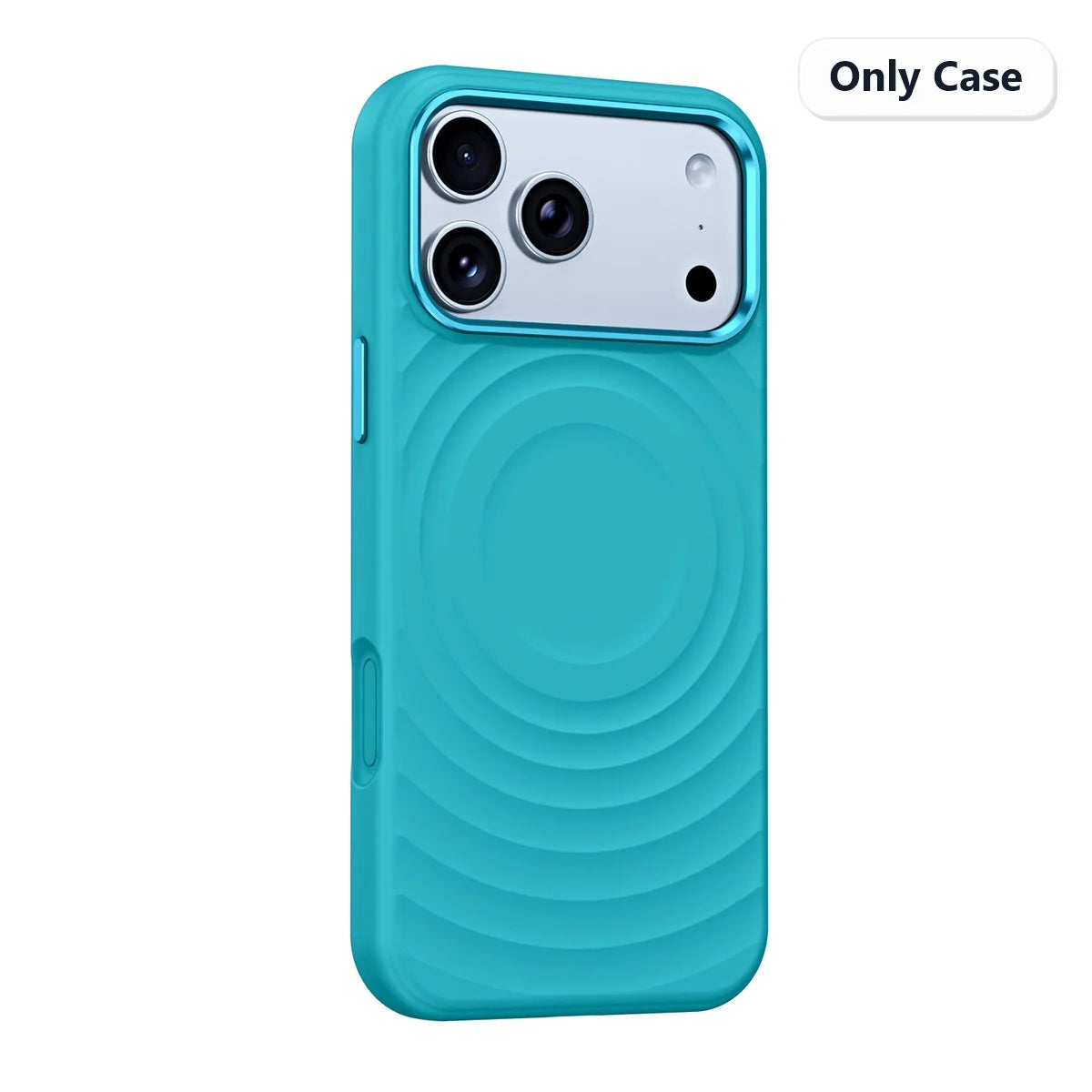 Water Ripple Silicone For Magsafe Wireless Charge Magnetic Holder Phone Case For iPhone 17 16 15 Pro Max Metal Frame Soft Cover