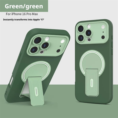 Luxury For Magsafe Magnetic Invisible Fold Bracket Matte Case For iPhone 17 16 15 14 Plus 11 12 13 Pro Max Lens Protective Cover