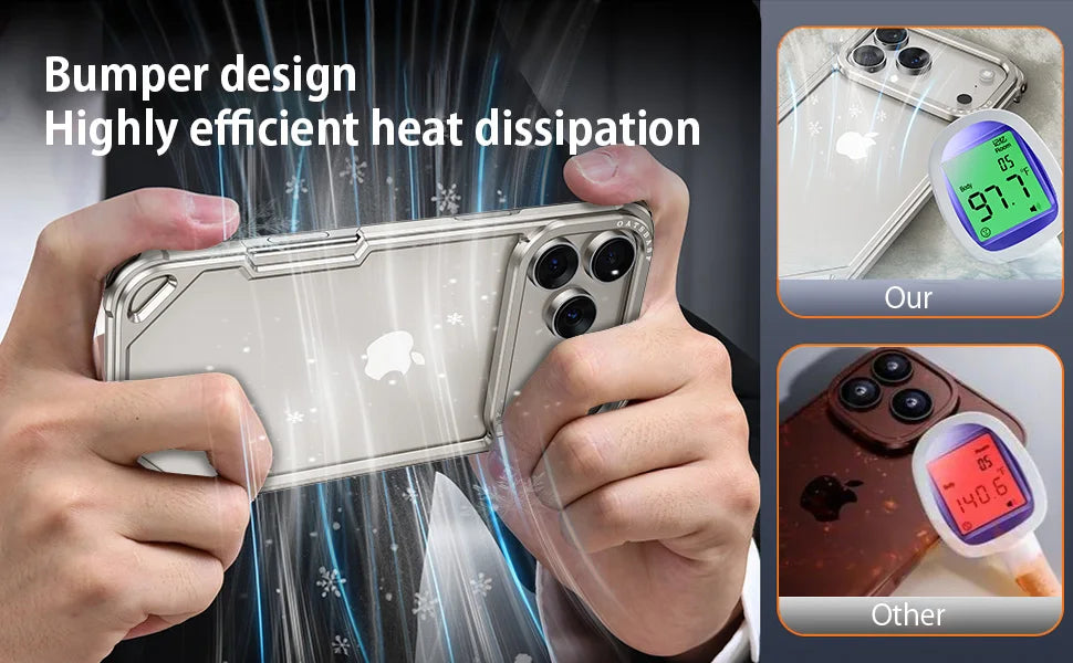 Eary Frameless Case for iPhone 17 Pro Max Air for Magsafe Metal Shockproof Protective Phone Cover Aluminum Alloy Anti-Drop Shell