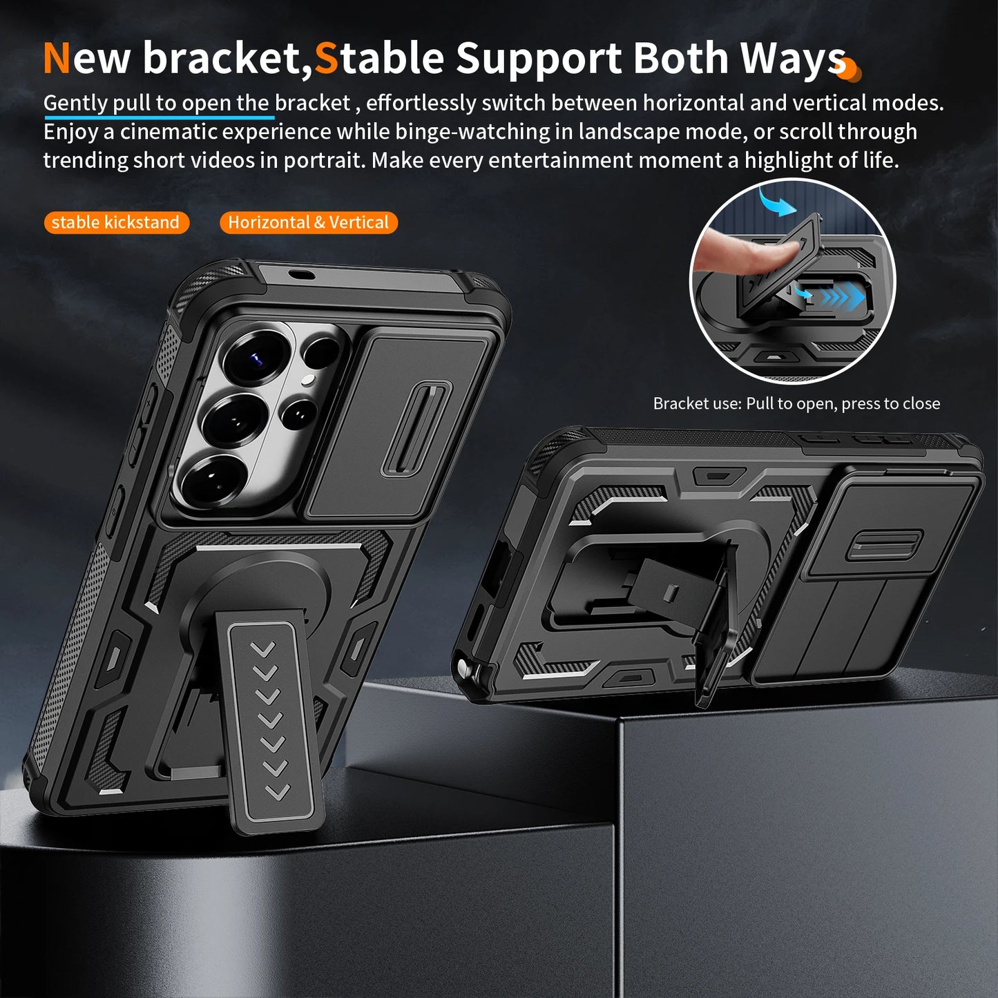 Shock Proof Case for Samsung Galaxy A57 S26 Ultra S25 S24 S 26 A17 5G A37 A16 A26 A36 A56 A 17 Camera Protection Stand Cases