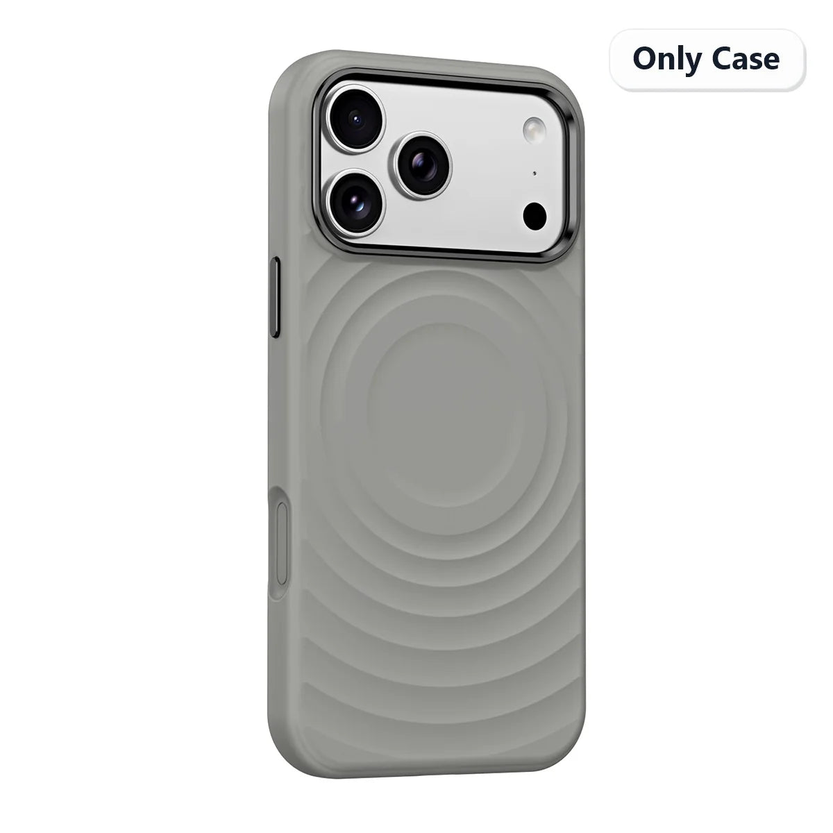 Water Ripple Silicone For Magsafe Wireless Charge Magnetic Holder Phone Case For iPhone 17 16 15 Pro Max Metal Frame Soft Cover