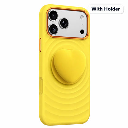 Water Ripple Silicone For Magsafe Wireless Charge Magnetic Holder Phone Case For iPhone 17 16 15 Pro Max Metal Frame Soft Cover