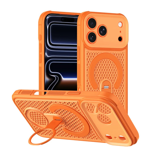 360° Rotating Ring Holder Magnetic Mesh Heat Dissipation Case for iPhone 16 15 14 13 12 11 17 Pro Max Air Plus For Magsafe Cover