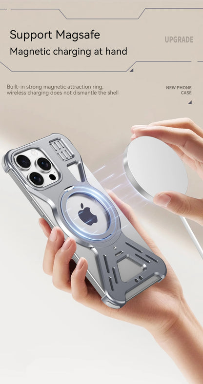Metal Case For iPhone 15 16 Pro Max Magnetic 360° Aluminum Alloy Frameless Magsafe Wireless Charging For iPhone 15 16 Pro