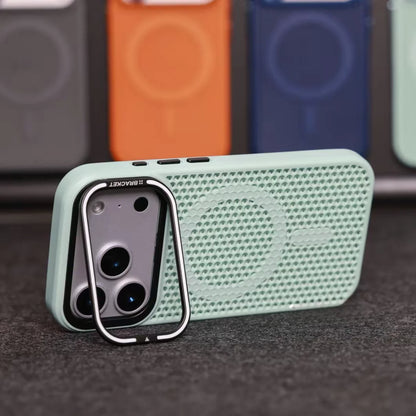 Grid Mesh Cooling Cases for Magsafe Case for iPhone 17 Pro Max 15 14 16 Plus 12 11 13 Pro Air Alloy Lens Bracket Cover