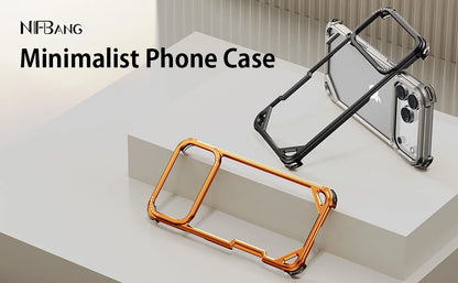 Eary Frameless Case for iPhone 17 Pro Max Air for Magsafe Metal Shockproof Protective Phone Cover Aluminum Alloy Anti-Drop Shell