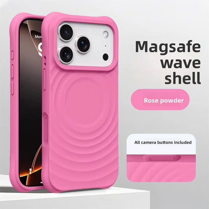 Water Ripple Silicone For Magsafe Wireless Charge Magnetic Phone Case For iPhone 17 16 15 14 Pro Max Air Soft Shockproof Cover