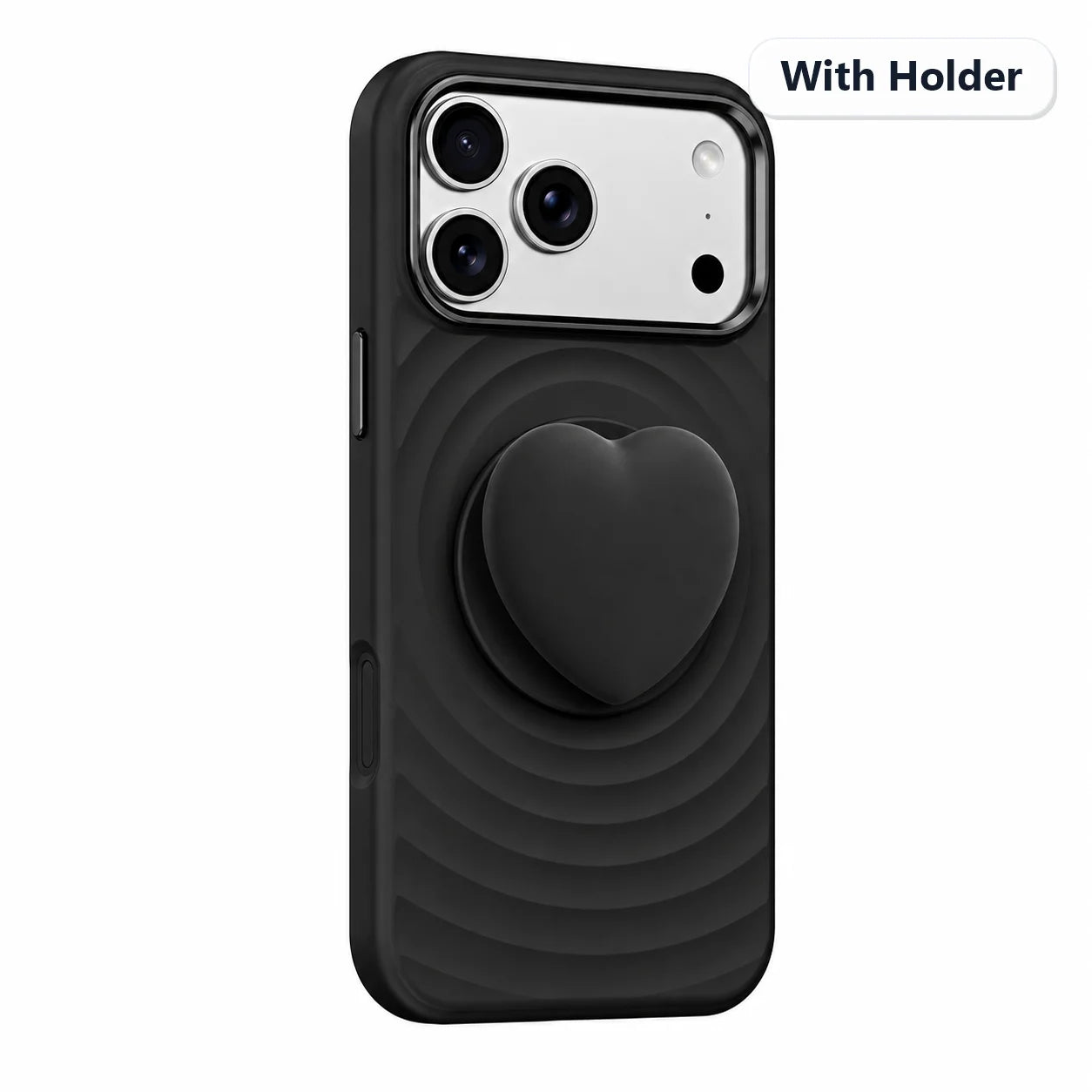Water Ripple Silicone For Magsafe Wireless Charge Magnetic Holder Phone Case For iPhone 17 16 15 Pro Max Metal Frame Soft Cover