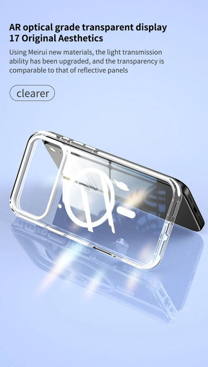 Luxury PE Striped Border HD Phone Case for iPhone 17 Air 16 15 14 Plus 13 12 Pro Max for Magsafe Magnetic Wireless Charge Cover