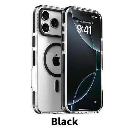 Luxury PE Striped Border HD Phone Case for iPhone 17 Air 16 15 14 Plus 13 12 Pro Max for Magsafe Magnetic Wireless Charge Cover