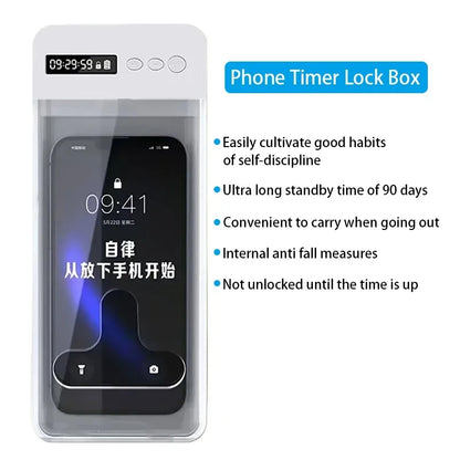 Self-Discipline Device Mobile Phone Lock Box with Timer LCD Display Time Management and Anti-Mobile Internet Addiction Lock Box