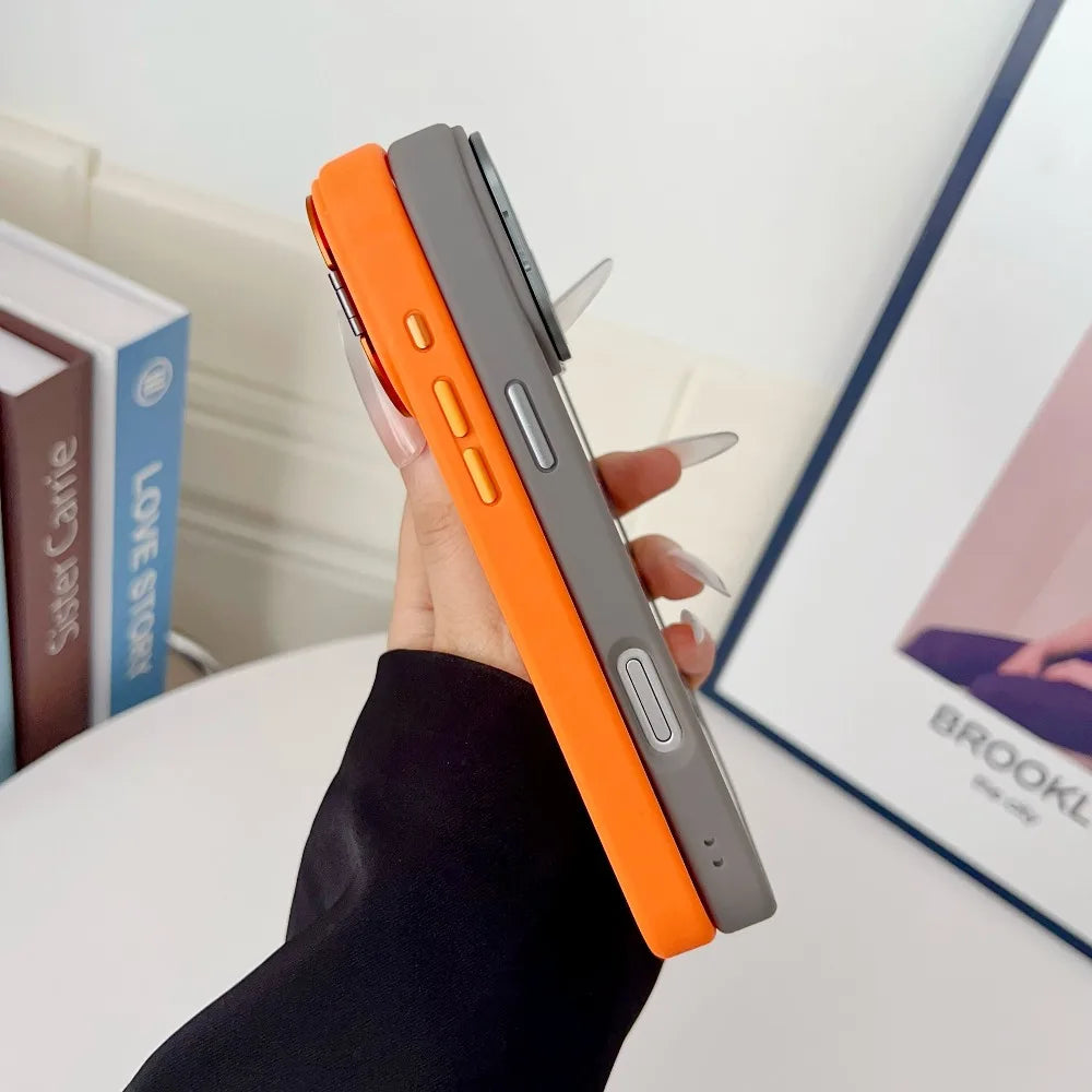 For Magsafe Holder Phone Case For iPhone 17 Air 16 15 Pro Max Plus Lens protective Large Window Transparent Magnetic Lens Cover