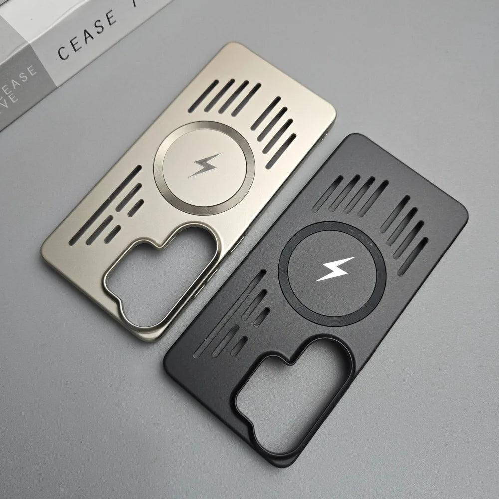 Ultra Thin Cooling Metallic Paint PC Magnetic For Magsafe Case For Samsung S26 S25 Edge S24 S23 S22 Ultra Plus FE A56 A55 Cover